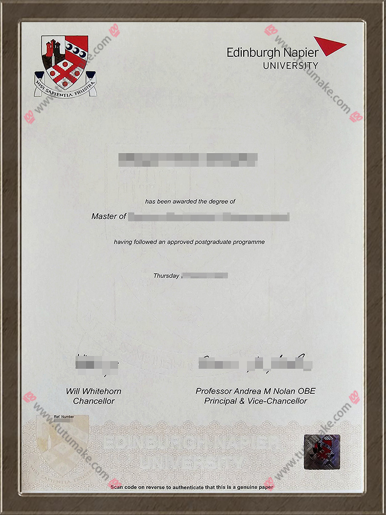 爱丁堡龙比亚大学文凭Edinburgh Napier University degree