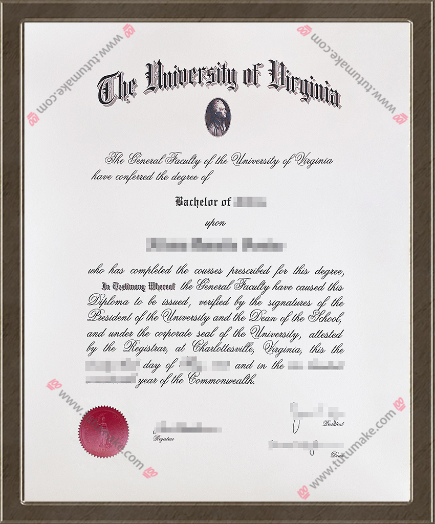 弗吉尼亚大学文凭University of Virginia degreeUVa degree