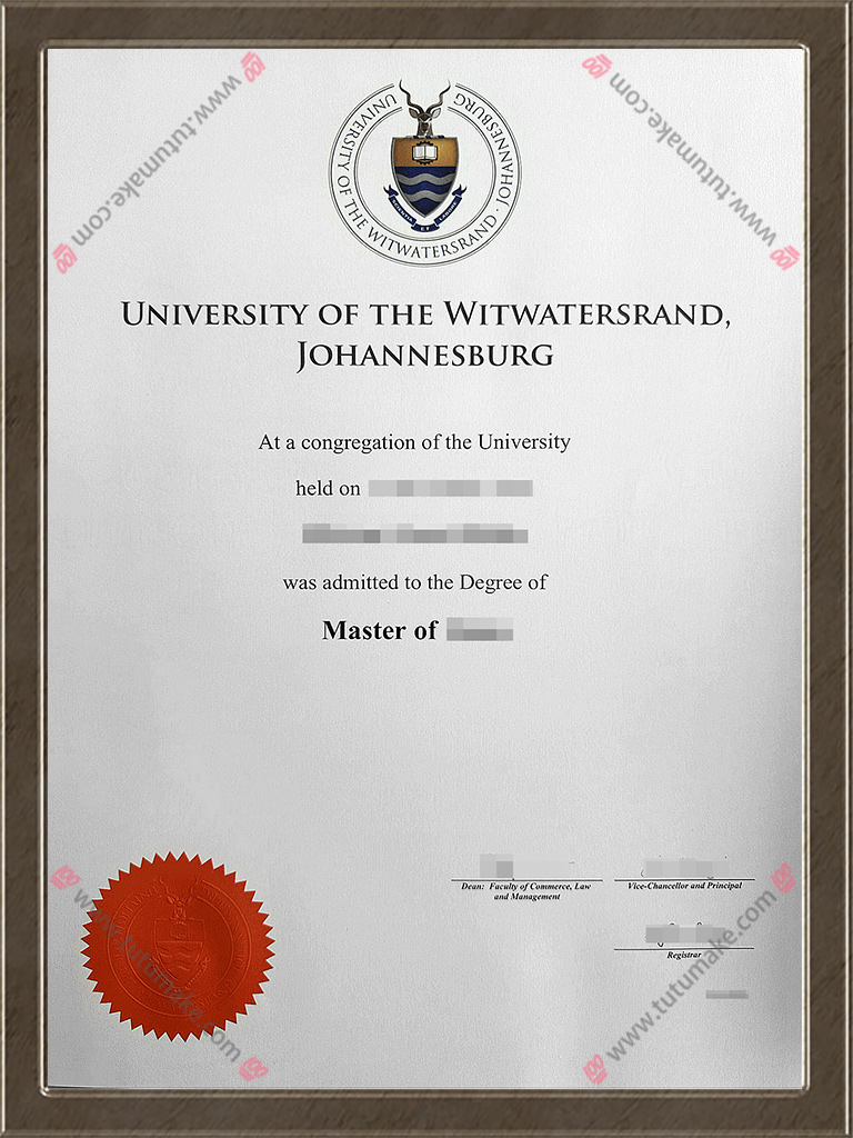 金山大学文凭University of the Witwatersrand degree