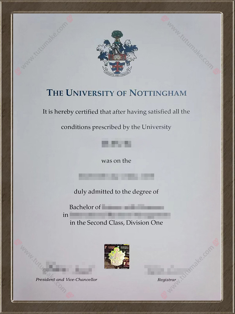 诺丁汉大学文凭University of Nottingham degree