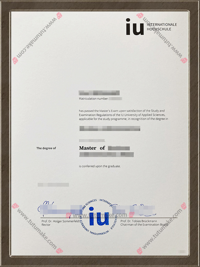 IU国际应用科学大学毕业证IU Internationale Hochschule diplomaIU University of Applied Sciences degree